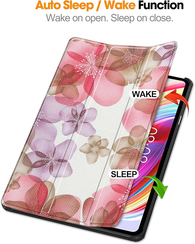 Case for TECLAST T50 11.0 inch Tablet, Folding Folio Ultra-Thin PU Leather Stand Case Cover for TECLAST T50 11.0 inch Flower