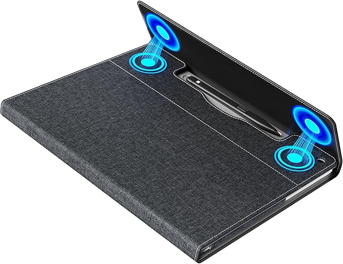 Laptop Case for Microsoft Surface Pro 1st Edition 12-inch, PU Leather Tablet Protective Cover with Multi-Angle Built-in Kickstand & Pen Holder, (Black)