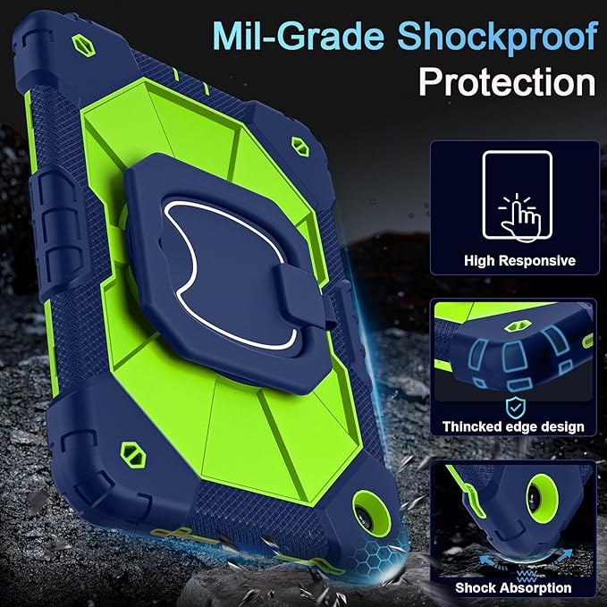 Case for Galaxy Tab A9 Plus Case 11 Inch with Screen Protector/Rotating Stand/Pen Holder,Military Grade Shockproof Cases for Samsung Galaxy A9+/A9 Plus Tablet Cases (SM-X210/X216/X218)