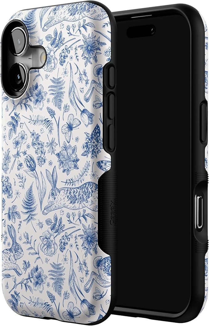Casely iPhone 17 Case | Hop & Bloom | Bunny Toile | Bold Protective Design | Compatible with MagSafe
