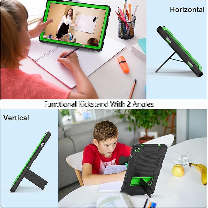 Rantice Case for Samsung Galaxy Tab A9+ / A9 Plus 11 Inch, Kids Case with Kickstand, Shockproof Rugged Cover for Samsung Galaxy Tab A9+ 11” 2023 Model (SM-X210/X216/X218), Black+Green
