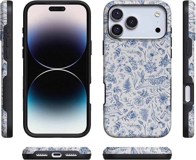 Casely iPhone 17 Pro Case | Hop & Bloom | Bunny Toile | Compatible with MagSafe | Bold Protective Design