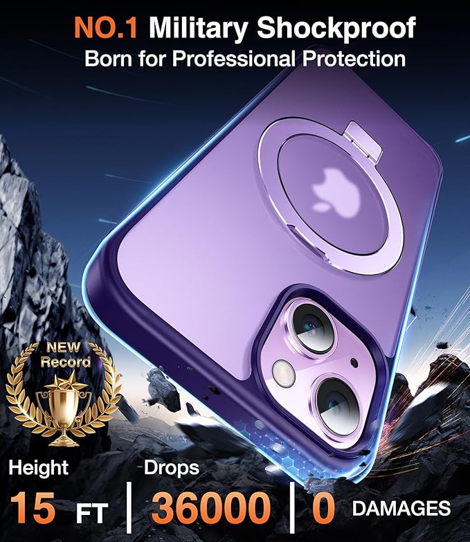 3-in-1 [Magnetic+Kickstand+Ring Holder] for iPhone 13 Case, iPhone 14 Case Compatible with MagSafe, Phone Case iPhone 13/14 with Stand Military Shockproof Protective Magnetic Cover