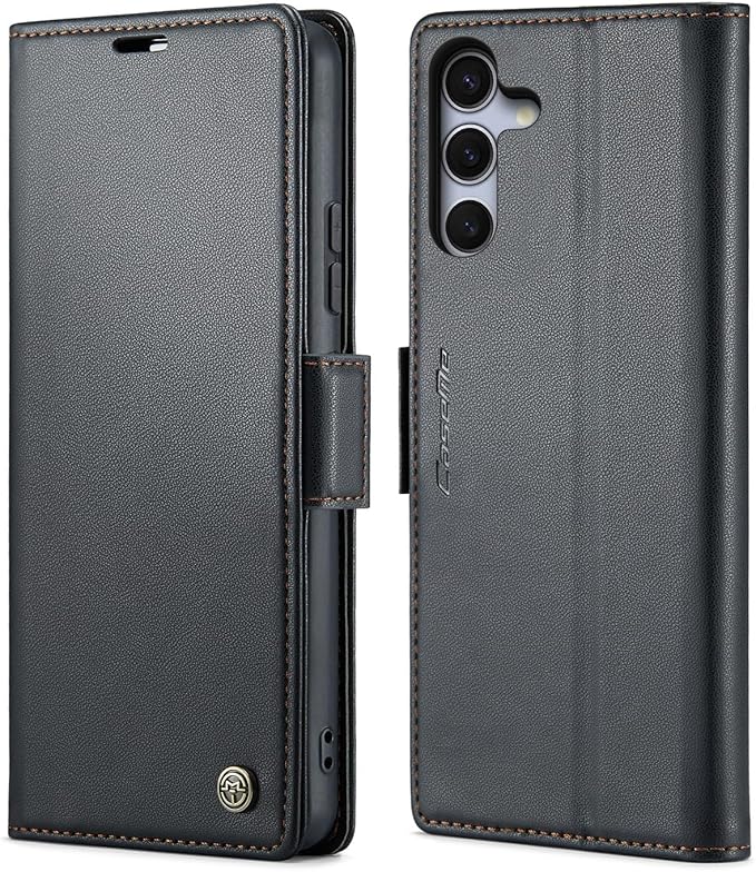 SINIANL for Samsung Galaxy S25 Wallet Case with RFID Blocking, S25 Case Wallet for Men Women with Card Holder Magnetic Clasp Kickstand Leather Book Folio Case for Galaxy S25 Black