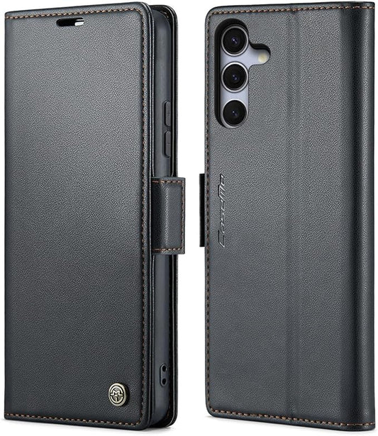 SINIANL for Samsung Galaxy S25 Wallet Case with RFID Blocking, S25 Case Wallet for Men Women with Card Holder Magnetic Clasp Kickstand Leather Book Folio Case for Galaxy S25 Black