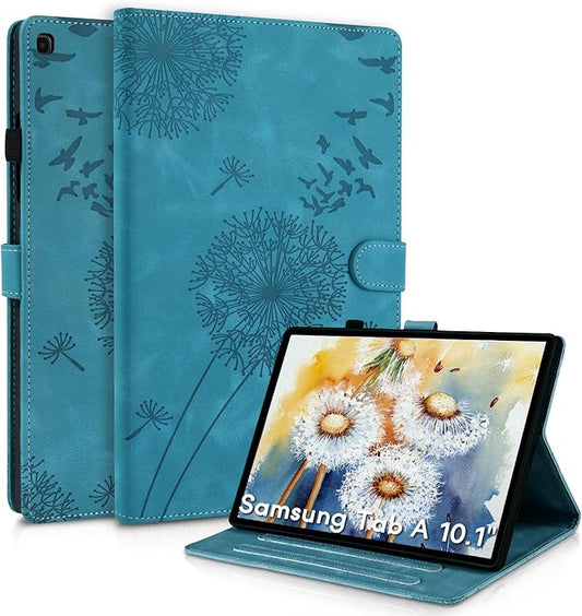 Samsung Galaxy Tab A 10.1 Case T510 T515 T517, Dandelion Cover with Kickstand for Pencil Holder, Magnetic Closure and Precise Cutouts, Compatible with Samsung Galaxy Tab A 2019 10.1 Inch Blue