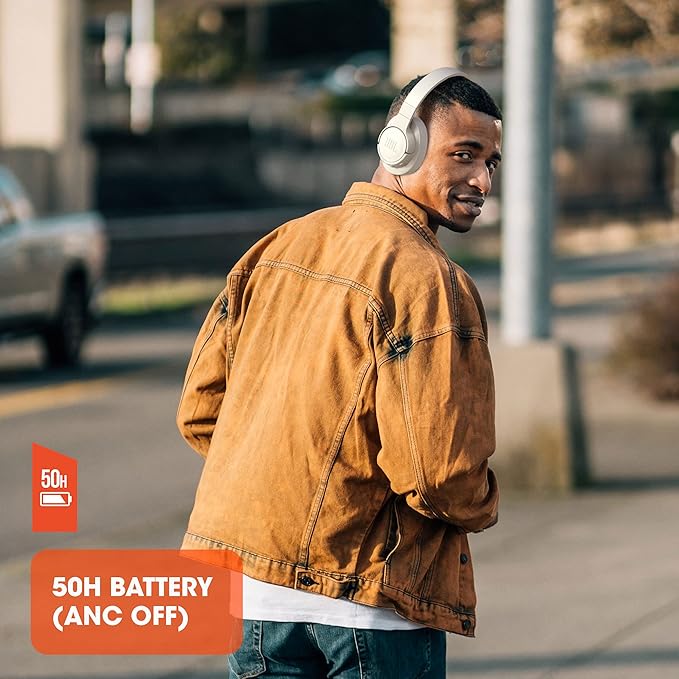 JBL Tune 760NC - Wireless Over-ear Noise Cancelling headphones, JBL Pure Bass Sound, Voice Assist, Google Fast Pair, Up to 50Hrs of Battery with ANC off, Lightweight and foldable design (Black)