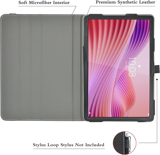 MAMA MOUTH for Lenovo Tab TB311FU Rotating Case,360 Degree Rotary Stand with Cute Pattern Cover for Lenovo Tab TB-311FU /TB-311XU 2025 10.1" Tablets,Black