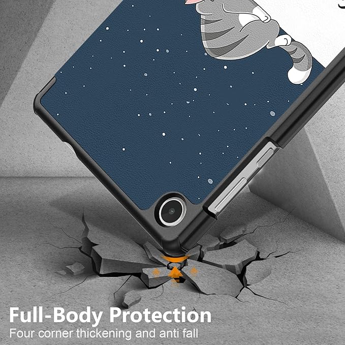 Case for Lenovo Tab M8 4th Gen 2023, Folding Folio Ultra-Thin PU Leather Stand Case Cover for Lenovo Tab M8 4th Gen TB-300FU Lazy Cat