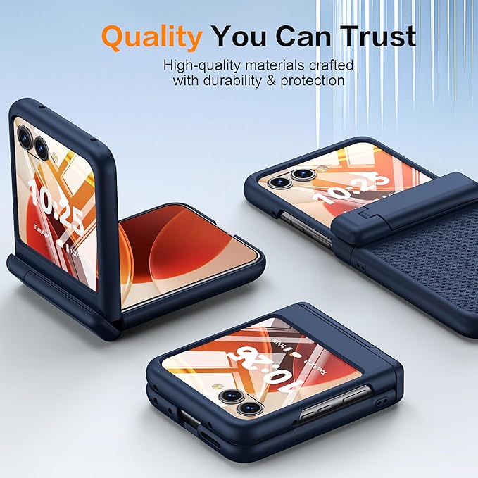 Oterkin Magnetic for Samsung Galaxy Z Flip 7 Case with [Built-in Screen Protector & Hinge Protection][Foldable Invisiable Stand] Military Grade Shockproof Full Body Protection Case for Galaxy Z Flip 7