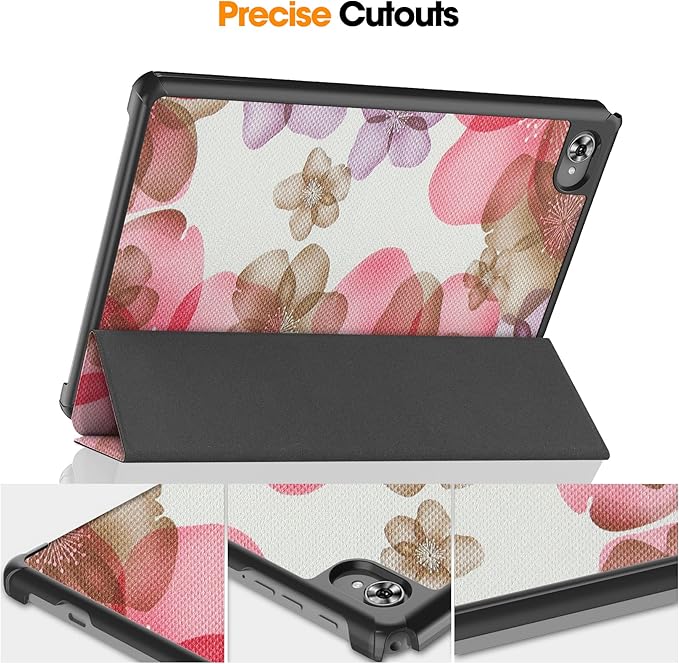 Case for TECLAST M40 Plus 2022 /P30S 10.1 inch Tablet, Folding Folio Ultra-Thin PU Leather Stand Case Cover for Teclast M40 Plus / P40HD / P30S 2022 Released Flower