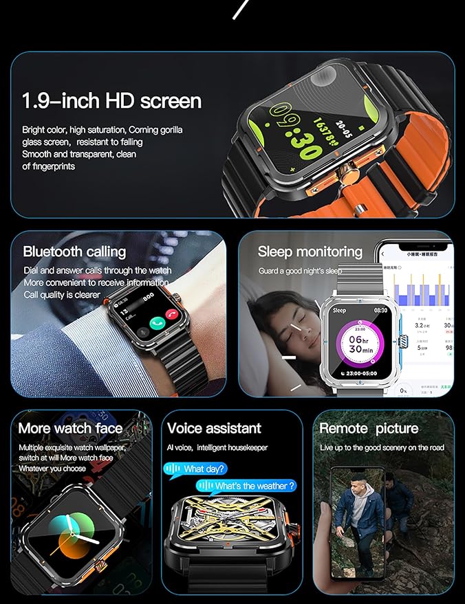 Smart Watch (Answer/Make Calls), 1.83" Smart Watches for Men Women Digital Watch Fitness Tracker with 100+ Sport Modes Heart Rate Monitor Watch for iOS Android Phones Waterproof