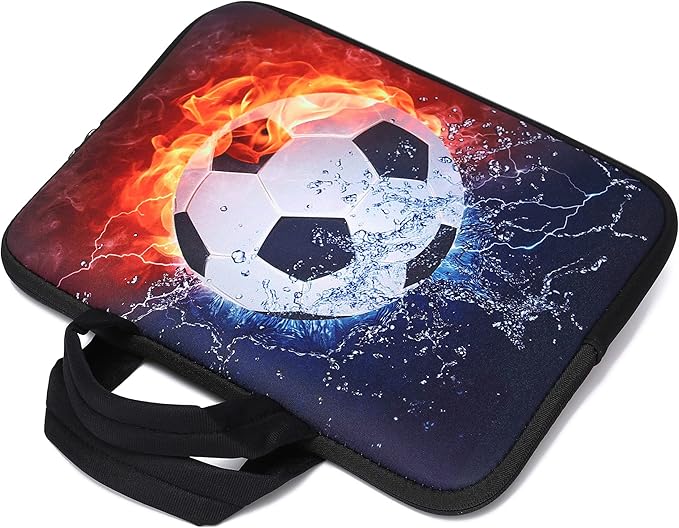 11" 11.6" 12" 12.1" 12.5" inch Laptop Carrying Bag Chromebook Case Notebook Ultrabook Bag Tablet Cover Neoprene Sleeve Fit Apple MacBook Air Samsung Google Acer HP DELL Lenovo Asus(Football Fire)