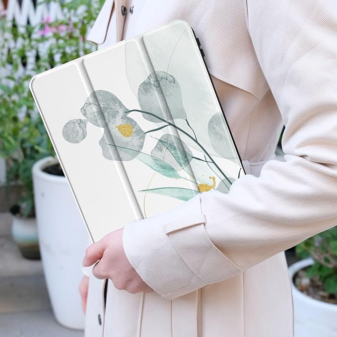 Case for Samsung Galaxy Tab S8 2022 & S7 2020, Shockproof Tablet Case for Samsung Tab S8/S7 11 inch with Auto Sleep/Wake & Trifold Stand & Soft TPU Back Cover, Botanical Leaves