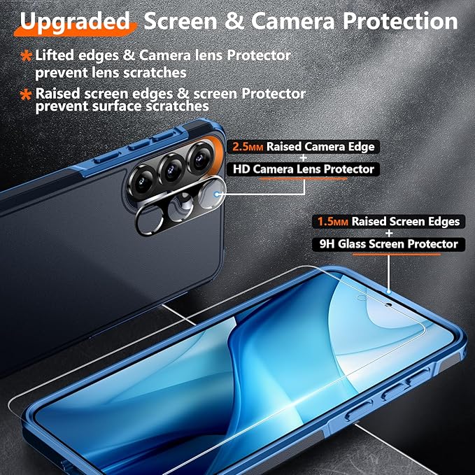 Red2Fire for Samsung Galaxy S25 Case, [Military Grade Drop Protection] Heavy Duty Full Body Shockproof Protection Non-Slip Phone Case for S25 Case 6.2 inch,Seablue