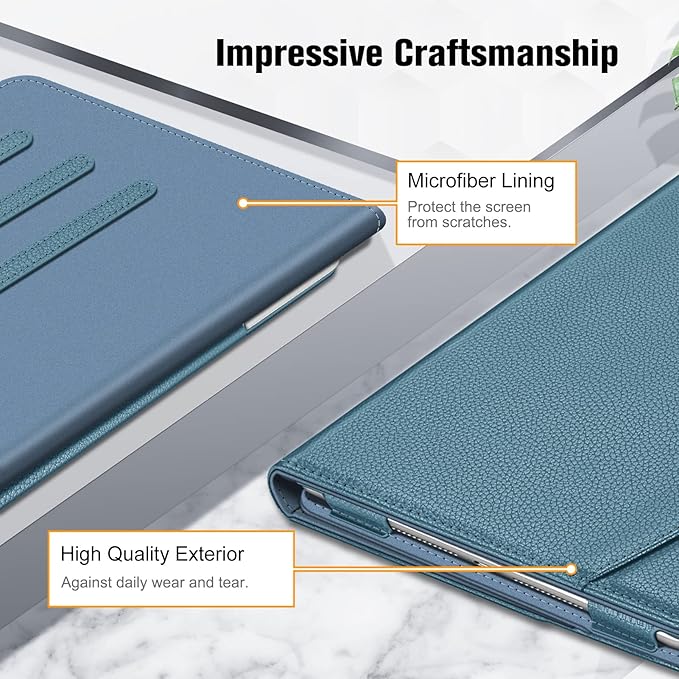 Fintie Case for iPad 9th / 8th / 7th Generation (2021/2020/2019) 10.2 Inch - [Corner Protection] Multi-Angle Viewing Stand Cover with Pocket & Pencil Holder, Auto Sleep Wake, Ocean Blue