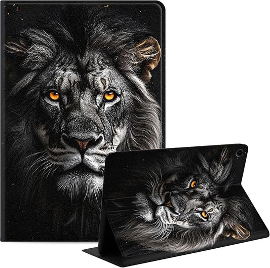 Case for Samsung Galaxy Tab A9+/A9 Plus 11” 2023 Model (SM-X210/X216/X218), Slim PU Leather Stand Cover with Auto Wake/Sleep, Multi-Angle Viewing & Shockproof, Lion
