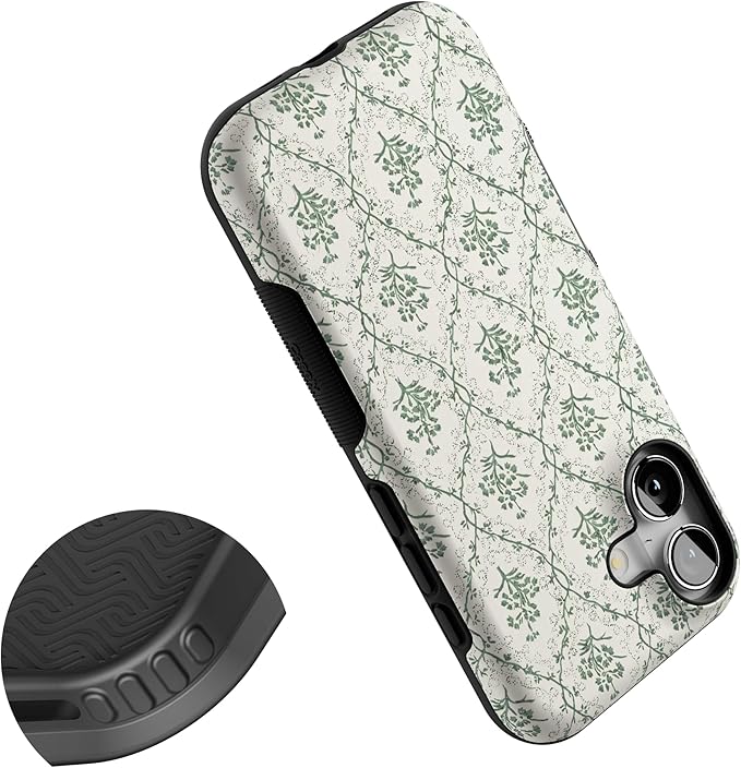 Casely iPhone 17 Case | Sage Tapestry | Floral Vines | Bold Protective Design | Compatible with MagSafe