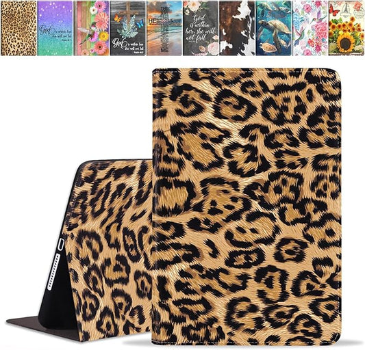 Case for Samsung Galaxy Tab A7 10.4 inch 2022/2020 (SM-T500/T503/T505/T507/T509), Premium PU Leather Stand Folio Cover with Auto Sleep/Wake, Leopard Print