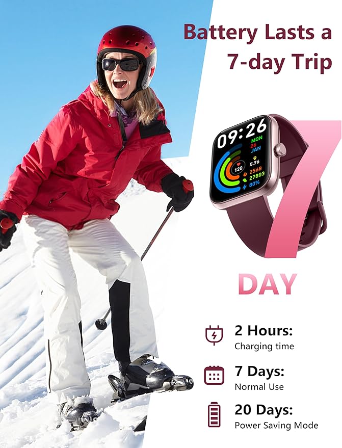 Smart Watch, 44mm Smartwatch Answer Make Calls, Alexa 1.83" Fitness Watch, IP68 Waterproof Fitness Tracker Women Men, Heart Rate/Sleep Monitor, 100+ Sports Pedometer Watch for Android & iOS Phone