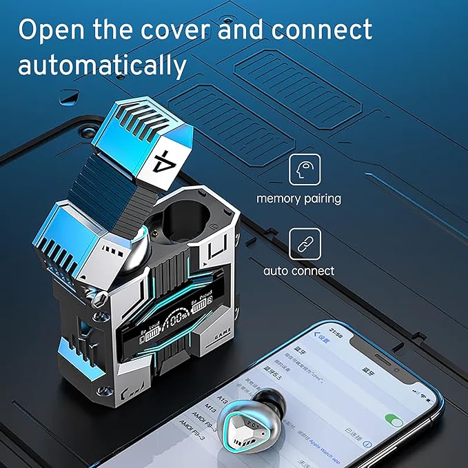 M45 True Wireless Earbuds with ENC, Bluetooth 5.3, IPX7 Waterproof, 120 Hours Long Battery Life with Built-in Mic, Compatible with iPhone & Androids (Silver)