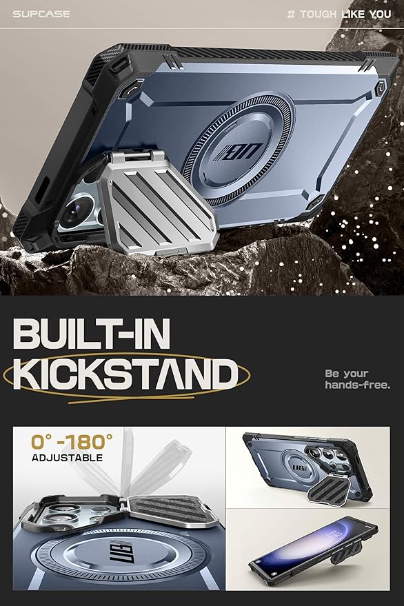 SUPCASE for Samsung Galaxy S24 Ultra Case with Stand [Built-in Camera Cover Kickstand] [S Pen Friendly] [Compatible with MagSafe] Heavy Duty Rugged Magnetic Phone Case for Galaxy S24 Ultra, Tilt