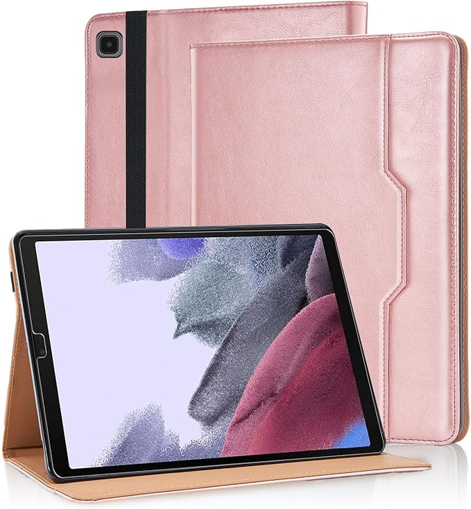 Case for Samsung Galaxy Tab A7 Lite 8.7 Inch 2021 Cover (Model SM-T227/T225/T220) Case Multi-Angle Viewing Stand with Hand Strap Galaxy Tab A7 Lite Case,Rose Gold