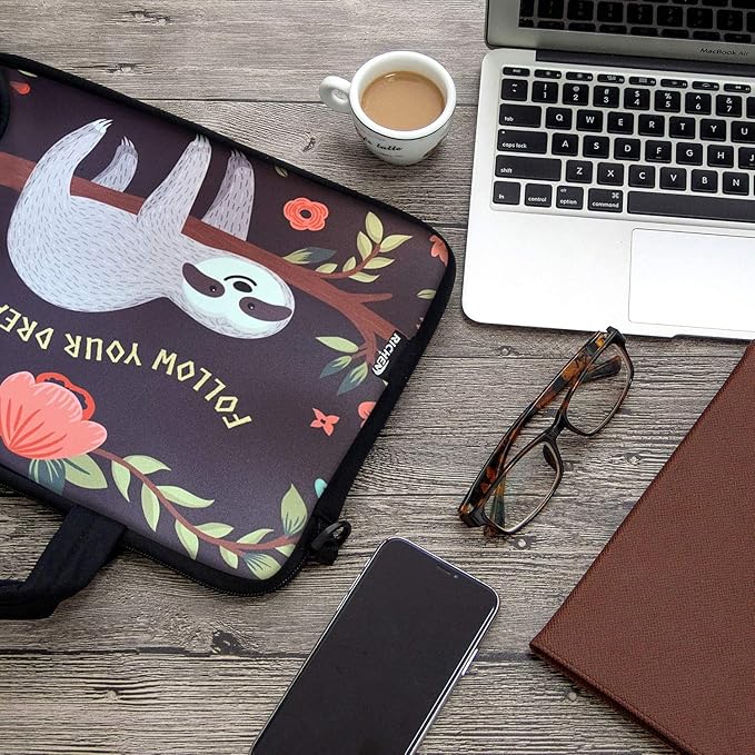 RICHEN 9.7 10 10.1 10.2 inches Messenger Bag Carrying Case with Handle Accessory Pocket Fits 7 to 10-Inch Laptops/Notebook/ebooks/Kids Pad (7-10.2 inch, Sloth)