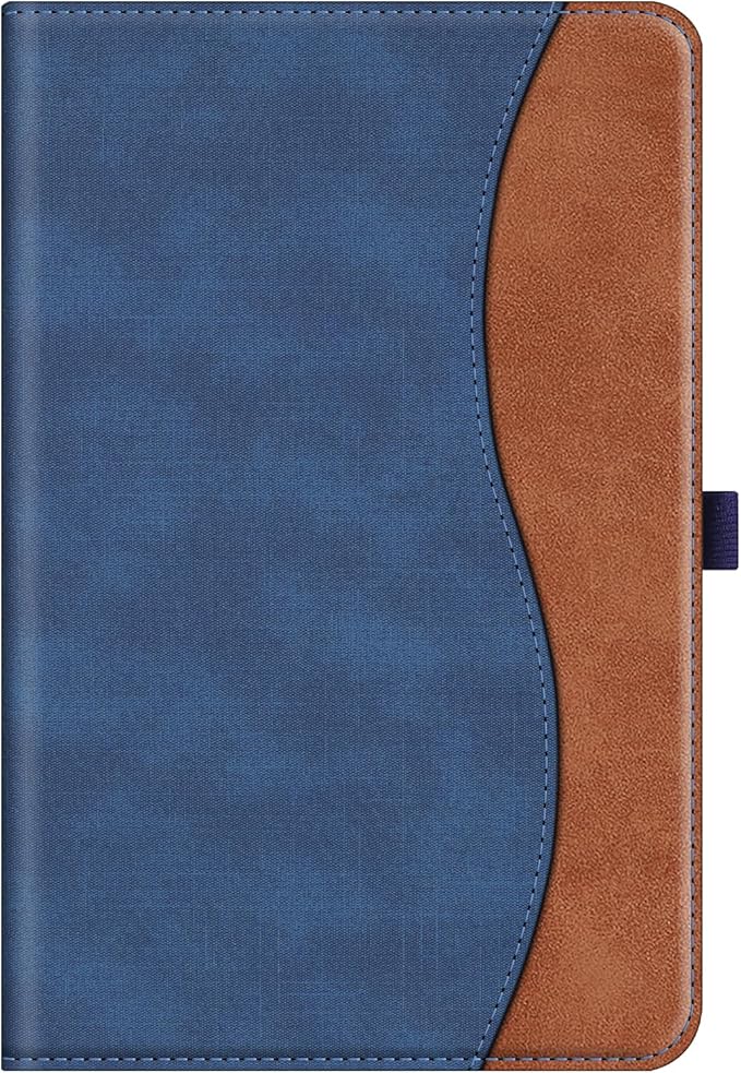 Fintie Case for Samsung Galaxy Tab S10 Lite/ S10 FE/ S9 FE 5G 10.9 Inch/Tab S9 11 Inch with S Pen Holder, Multi-Angle Viewing Protective Cover with Pocket, Auto Sleep/Wake, Denim Blue/Brown