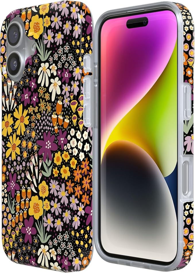 Casely iPhone 17 Case | Falling for You | Plum Floral | Compatible with MagSafe | Classic Ultra Slim Design