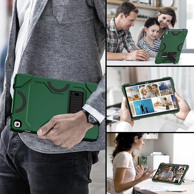 Case for Samsung Galaxy Tab A9+ 11 Inch 2023 Model (X210/X216/X218), Heavy Duty Shockproof Rugged Protective Case for Galaxy Tab A9 Plus Tablet (Alpine Green+Black)