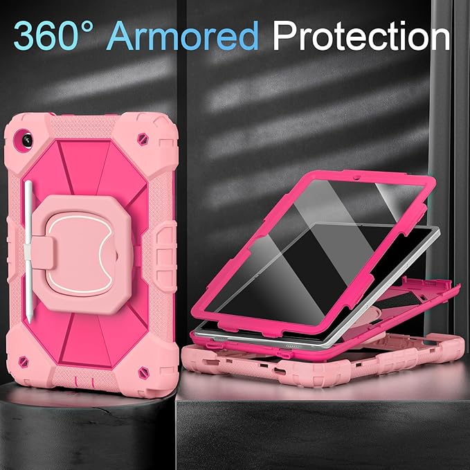 Case for Samsung Galaxy Tab A9+/ A9 Plus 11 Inch (SM-X210/X216/X218) with Screen Protector/360 Rotating Stand, Military Grade Shockproof Cover for A9 Plus Tablet Case
