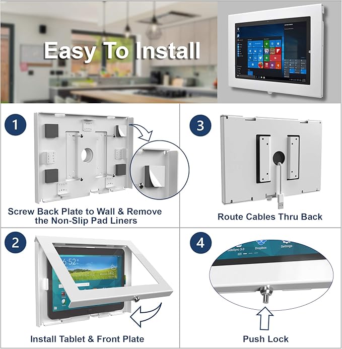 TABcare Locking Anti-Theft Security Metal Case for Microsoft Surface Go Tablet Supports VESA, Wall Mount (Surface GO 1/2/3/4, Black)