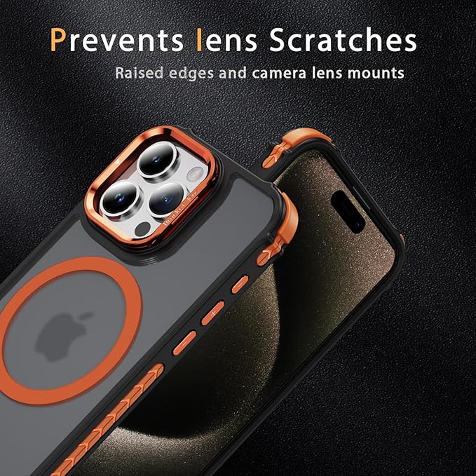 15 Pro Case Magnetic for iPhone 15 Pro Phone,6.1inch [Compatible Fast Wireless Charging][Anti-Slip and Drop-Proof Protective Cover] Magnetic Case for iPhone 15 Pro, Orange