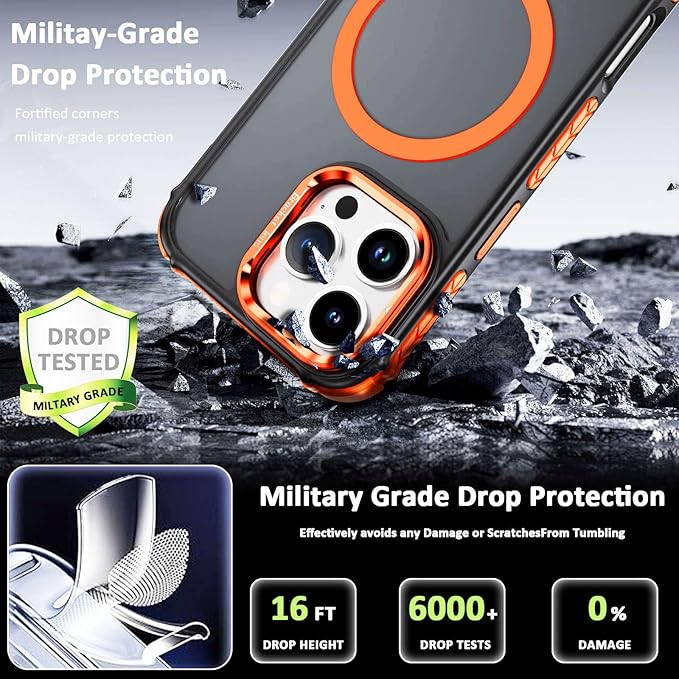 16 Pro Case Magnetic for iPhone 16Pro 6.3 inch, Supports Wireless Charging,[Compatible with MagSafe] MagneticPhone Case for iPhone 16 Pro, Orange