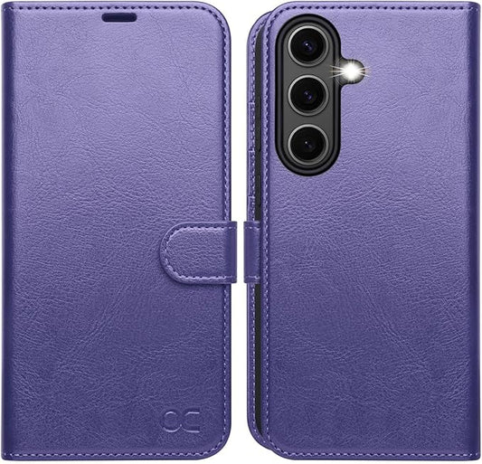 OCASE Compatible with Galaxy S25 Plus Wallet Case, PU Leather Flip Folio Case with Card Holders RFID Blocking Kickstand [Shockproof TPU Inner Shell] Protective Phone Cover 6.7 Inch 2025, Purple