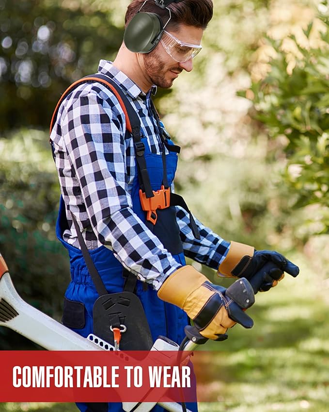 12 Pcs Hearing Protection Ear Muffs NRR 28dB Noise Reduction Headphones Shooting Ear Protection Earmuffs (Army Green)