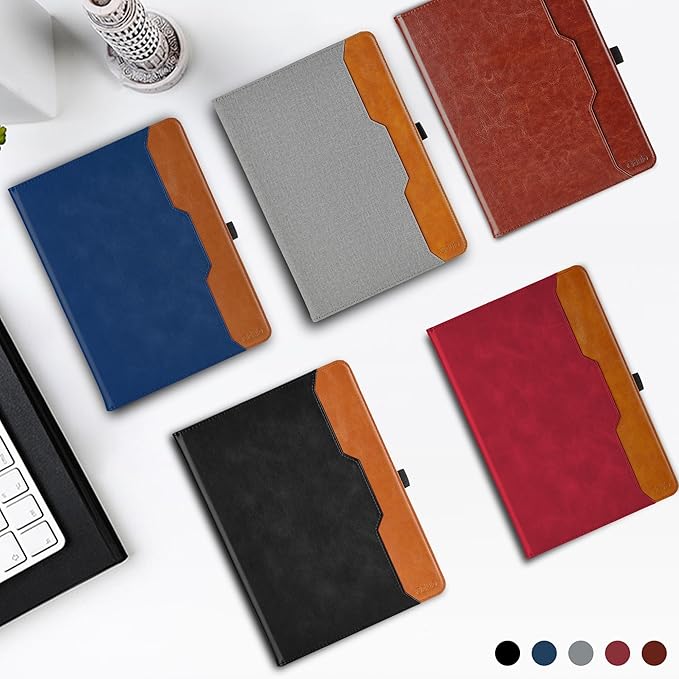 Case for Lenovo Tab K11 Plus 11.45 Inch 2024 - PU Leather Business Folio Protective Cover with Hand Strap and Pocket, Black