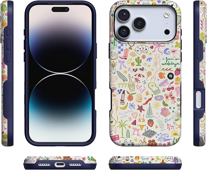 Casely iPhone 17 Pro Case | All The Fun Things | Fun on Weekdays | Compatible with MagSafe | Bold Protective Design