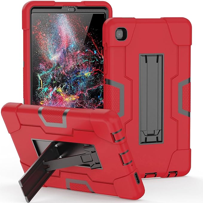 case for Samsung Galaxy Tab A7 Lite Case 2021, 3 in 1 Heavy Duty Kickstand Hybrid Three Layer Protective Cover for Galaxy Tab A7 Lite 8.7 SM-T227/T225/T220,Red