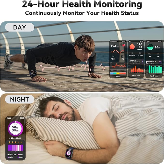 Smart Watch for Men Women, 1.83" Fitness Watch (Answer/Make Call), Smartwatch with Heart Rate/Blood Pressure, Sleep Tracker, Pedometer, 120+ Sport Modes,IP68 Waterproof Fitness Tracker for Android IOS