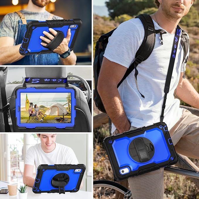 HXCASEAC Case for Lenovo Tab M9 2024/2023 (TB-310FU), with Screen Protector/Rotating Hand Strap/Sturdy Stand, Protective Cover for Lenovo M9 Tablet Case 9 inch, Blue