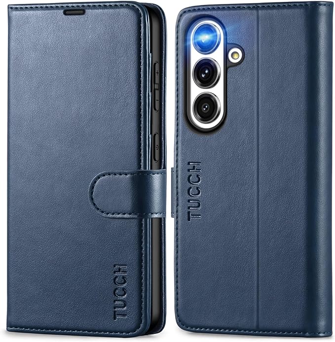 TUCCH Case for Galaxy S25, Wallet Case with [TPU Shockproof Interior Case] Stand RFID Blocking Card Holder, Magnetic PU Leather Protective Flip Cover Compatible with Galaxy S25 6.2" 2025 5G, Dark Blue