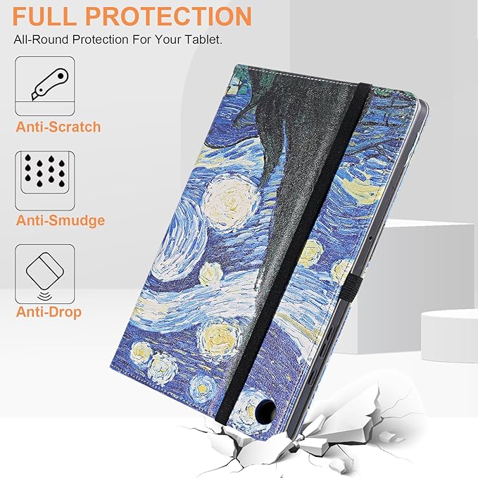 for Samsung Galaxy Tab A9 Plus Case Multiangle Stand for Samsung Tab A9 Plus Tablet Case 11 Inch SM-X210/SM-X216/SM-X218,Starlit Sky