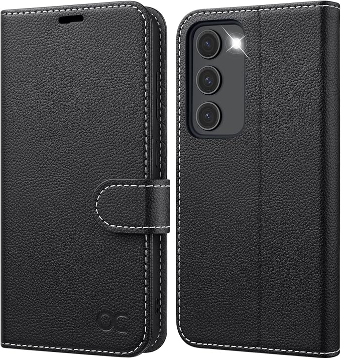 OCASE Compatible with Galaxy S23 5G Wallet Case, PU Leather Flip Folio Case with Card Holders RFID Blocking Kickstand [Shockproof TPU Inner Shell] Phone Cover 6.1 Inch (2023)-Litchi Black
