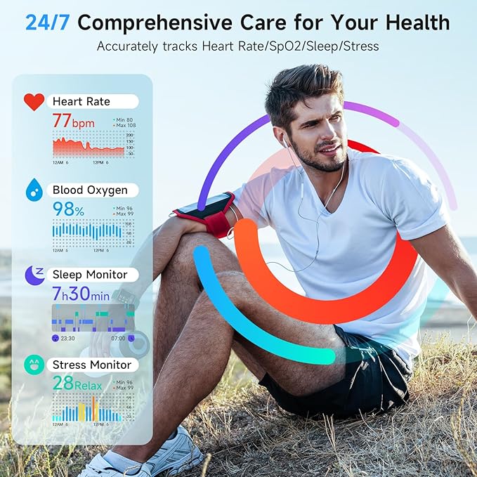 Smart Watch for Women Android iPhone, Alexa Built-in, 1.8" Smartwatch with Heart Rate/SpO2/Sleep Monitor, IP68 Waterproof Activity Fitness Tracker with Bluetooth Call, 100+ Sport Mode, DarkGreen