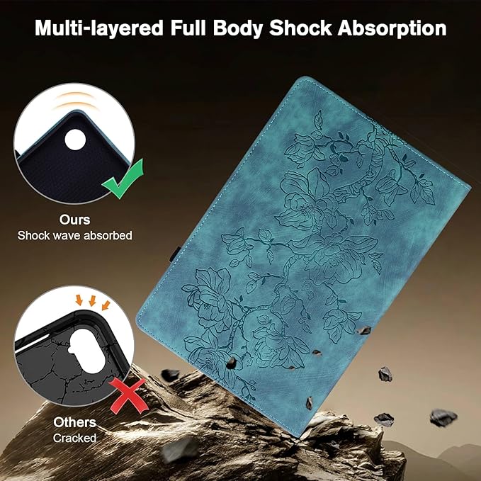 Case for Samsung Galaxy Tab A8 10.5 Inch 2022 Model (SM-X200/X205/X207), Slim PU Leather Folio Cover with Multi-Angle Stand and Pen Holder, Light Green