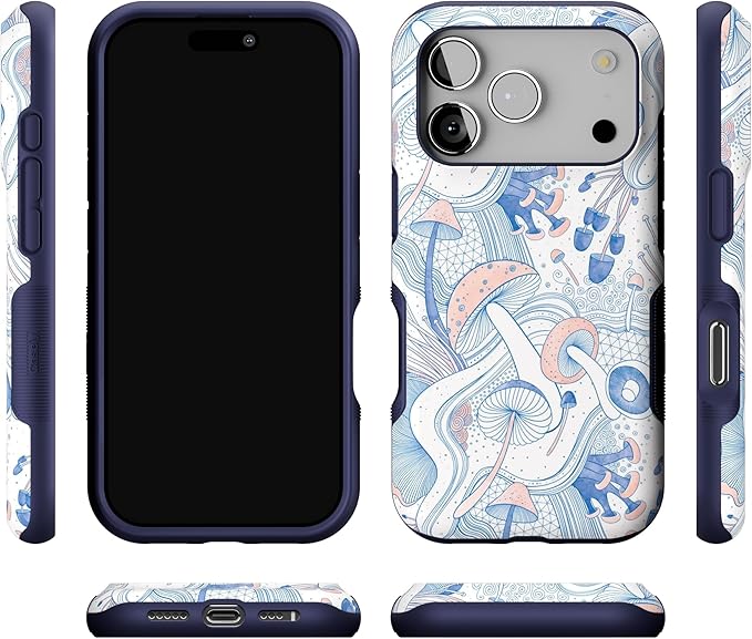 Casely iPhone 17 Pro Case | The Fun Guy | Enchanted Forest Mushroom Floral | Bold Protective Design | Compatible with MagSafe