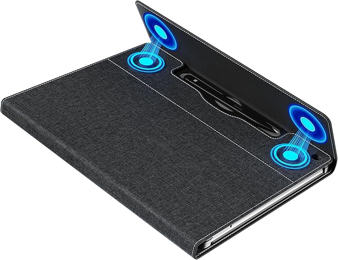 Tablet Case for 2025 New Microsoft Surface Pro 1st Edition 12-inch, PU Leather & Hard Shell Laptop Protective Cover with Multi-Angle Built-in Kickstand & Pen Holder (Black)