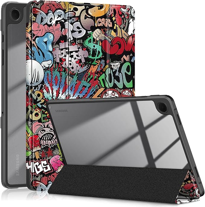 Case for Galaxy Tab A9+/A9 Plus 11 inch 2024,Shockproof Cover with Clear Transparent Back Shell Case for (SM-X210/X215/X216) Auto Wake/Sleep Function,Graffiti